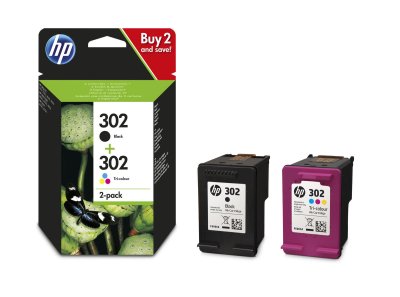 Set 2 cartuse cerneala ORIGINAL HP  302  ( negru si tricolor)