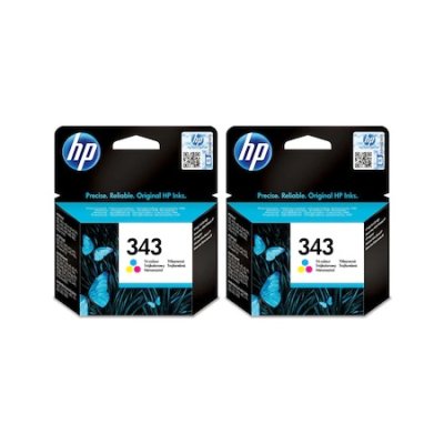 Set 2 Cartuse cerneala ORIGINAL HP343 tricolor
