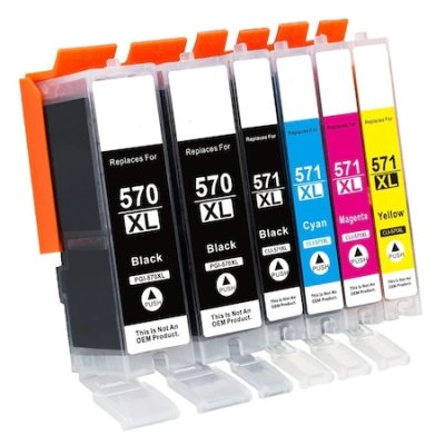 Set 6 Cartuse XL pentru Canon Compatibile cu PGI-570XL+CLI-571XL 