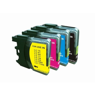 Set 4 cartuse ORINK compatibile cu Brother inkjet LC1100XL culoare 1 BK + 1M + 1C+ 1Y