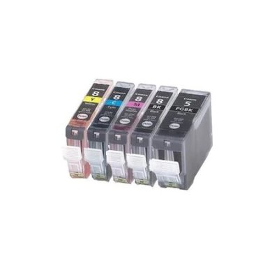 PGI5 Set 5 cartuse GraphiteK compatibile Canon PGI-5BK/CLI8BK/CLI8Y/CLI8C/CLI8M