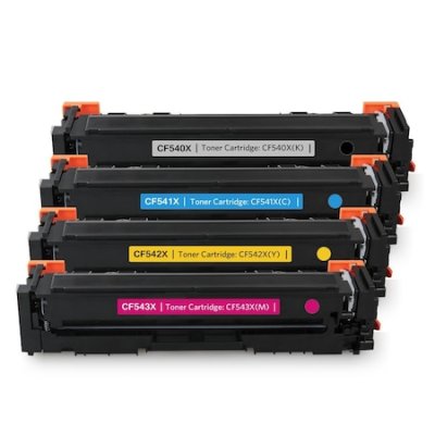 Set de 4 Cartuse Toner HQ-WB compatibile cu HP CF540X/CRG054H, CF541X/CRG054H, CF542X/CRG054H, CF543X/CRG054H