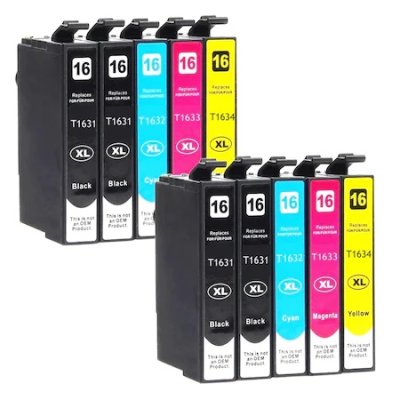 Set 10 cartuse, GraphiteK, compatibile Epson 16XL T1631, T1632, T1633, T1634 bk/c/m/y