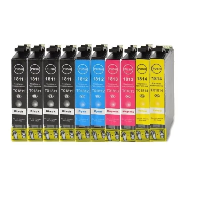 Set 10 cartuse cerneala, GraphiteK, compatibil epson 18XL T1811/1812/1813/1814, multicolor