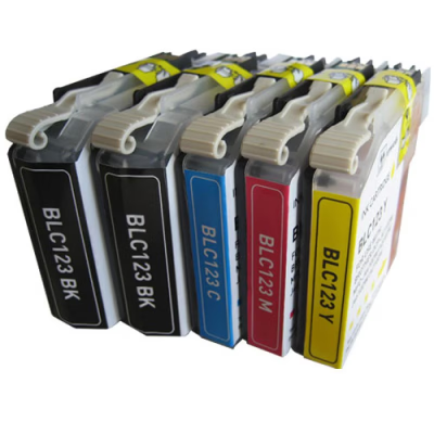 Set 5 buc cartuse cerneala, Graphitek, compatibil Brother, XL LC123 BROTHER LC121/123XL /BK/BK/C/M/Y, DCP-J132W , DCP-J552DW , DCP-J152W , MFC-J470DW , MFC-J650DW , MFC-J870DW , MFC-J245 , MFC-J6520DW , MFC-J4410DW , MFC-J4510DW , MFC-J4610DW , DCP-J172W